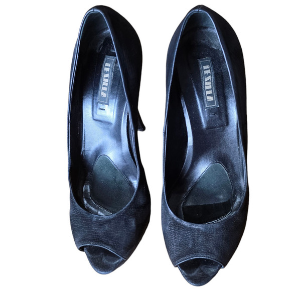 Le Silla suede black pumps platform heels size 9 - Picture 6 of 10